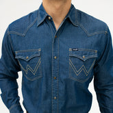 Camisa Wrangler Basica Lisa Mezclilla Buckle 010